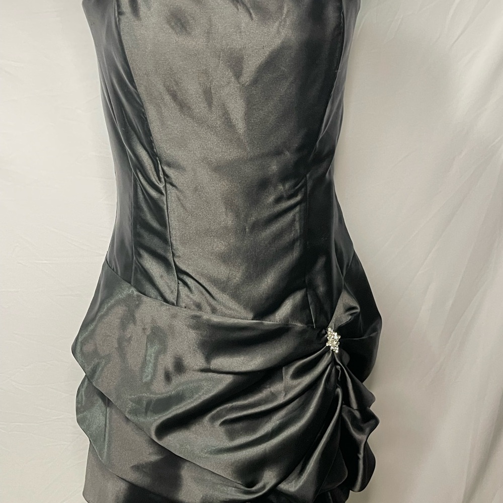 Jessica McClintock for Gunne Sax Strapless Satin Cocktail Dress – Size 13/14 - Picture 11 of 16